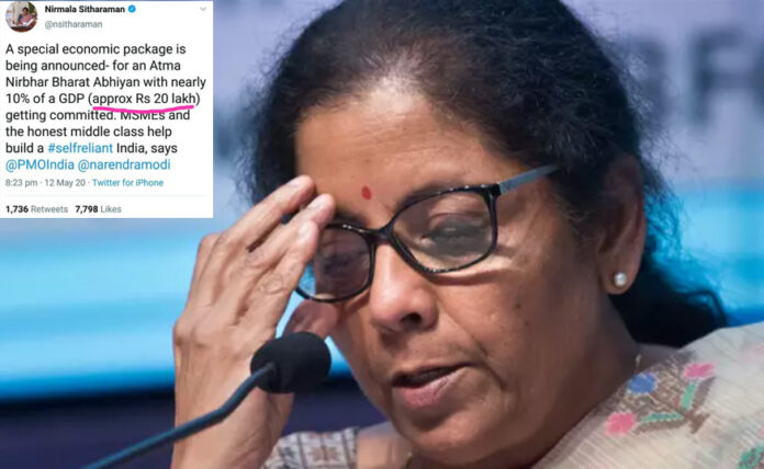 nirmala sitharam made error in tweet