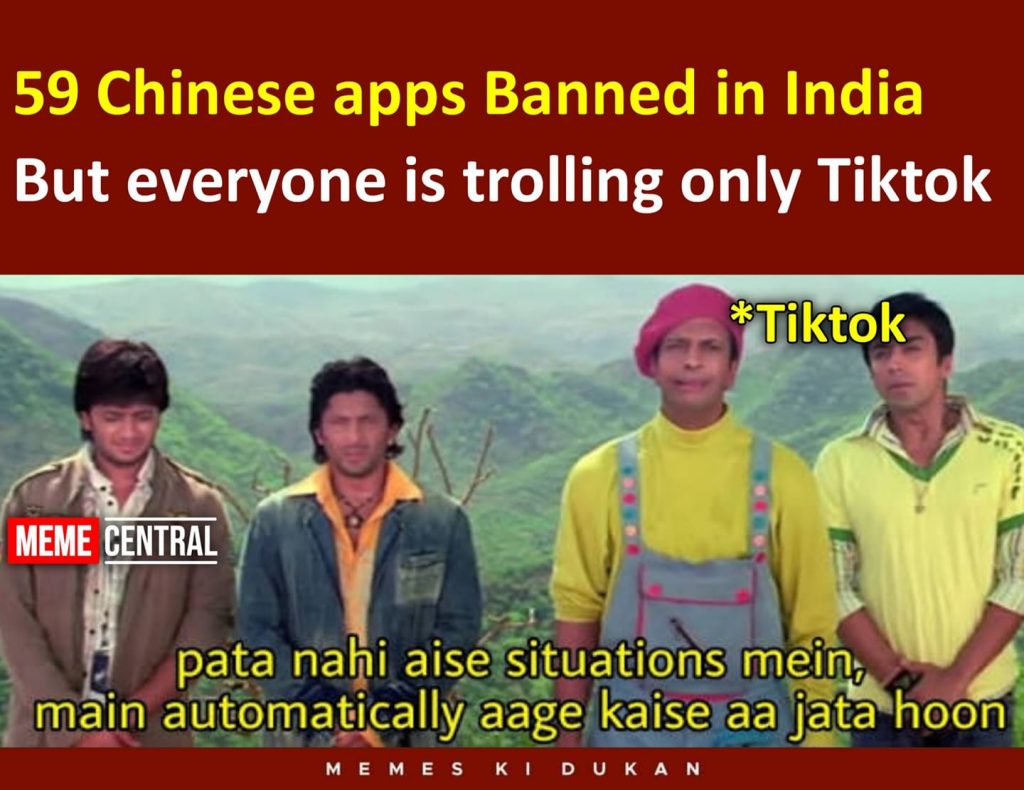 tiktok trolling memes after ban in india