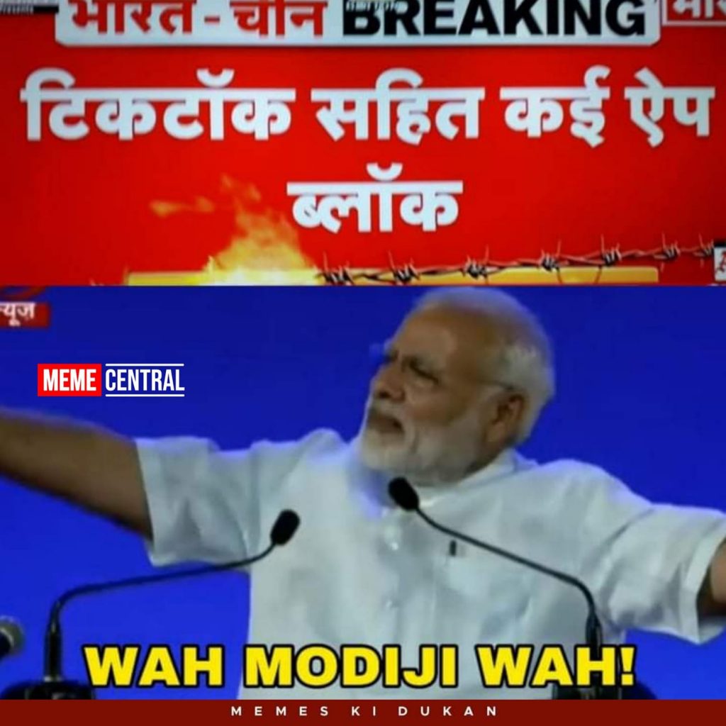 waah modiji meme after tiktok ban