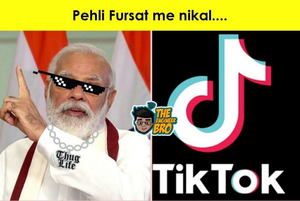 modiji banned tiktok app meme