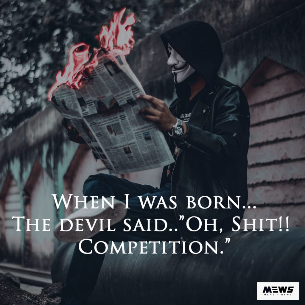 devil's competition - attitude quote for boys