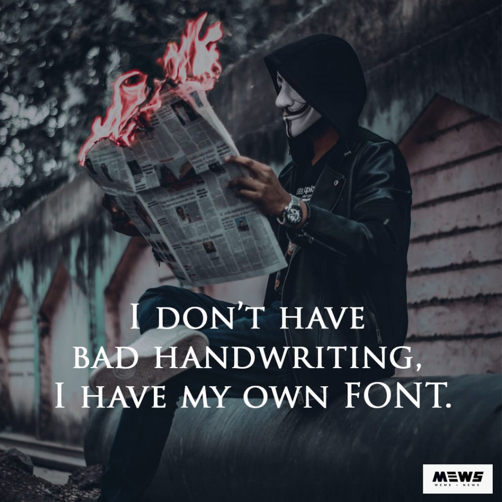 attitude quote for boys bad handwriting
