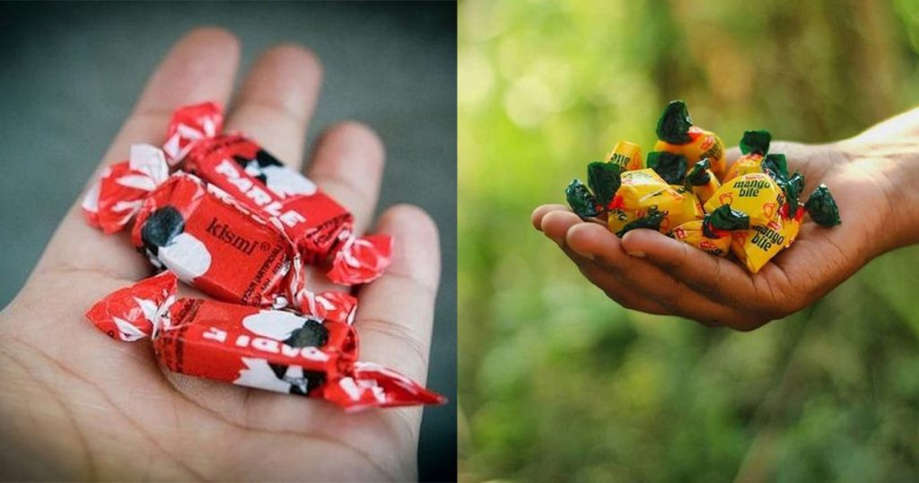 old nostalgic chocolates kismi and mango bite