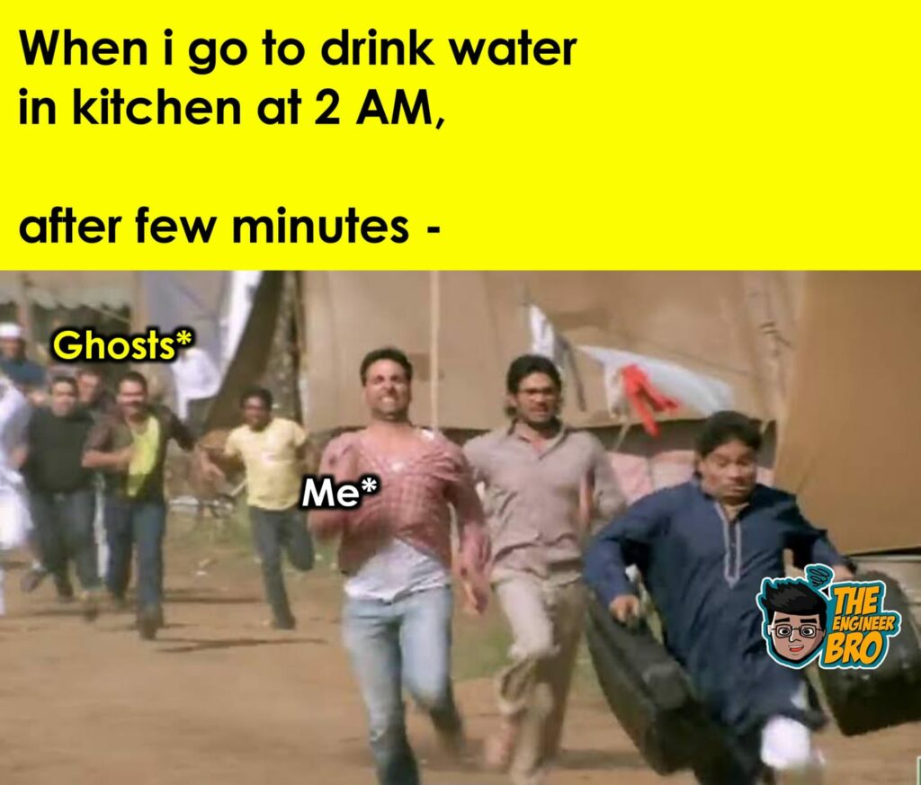 Hera Pheri running akshay kumar meme after turning off light at night