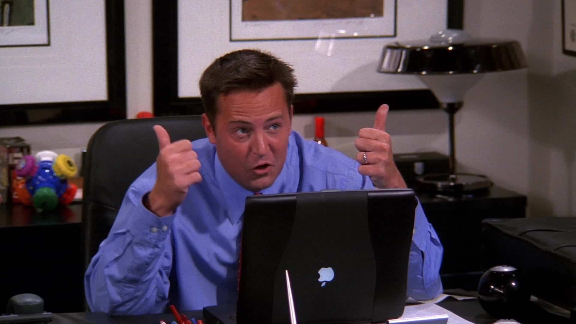 chandler at work with his laptop