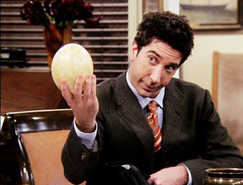 ross and his dinosaur egg or thing