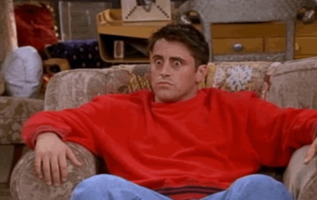 joey tribbiani surprised and dumb look