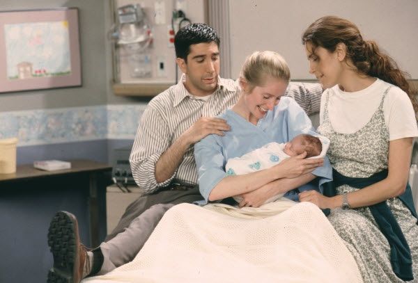 ross with susan and carol while having baby