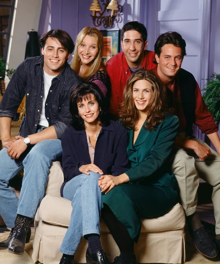 friends cast posing to the camera