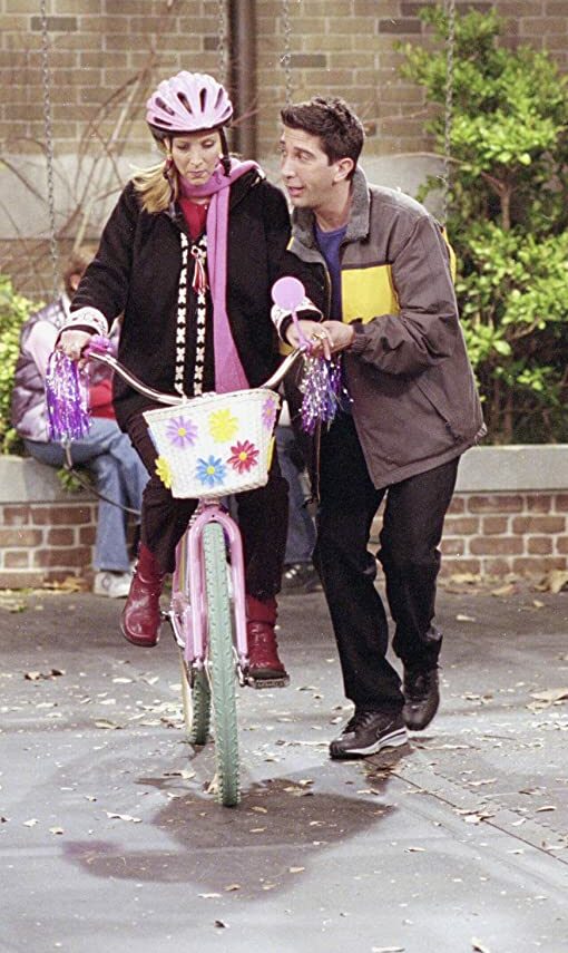 ross gifted a cycle to phoebe and then taught her to ride it