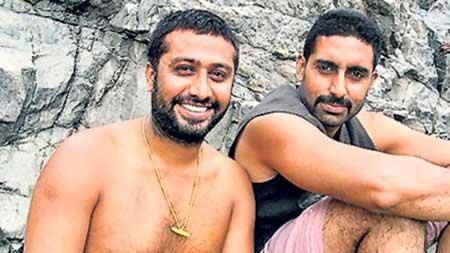 Abhishek bacchan the bollywood star with his stunt double