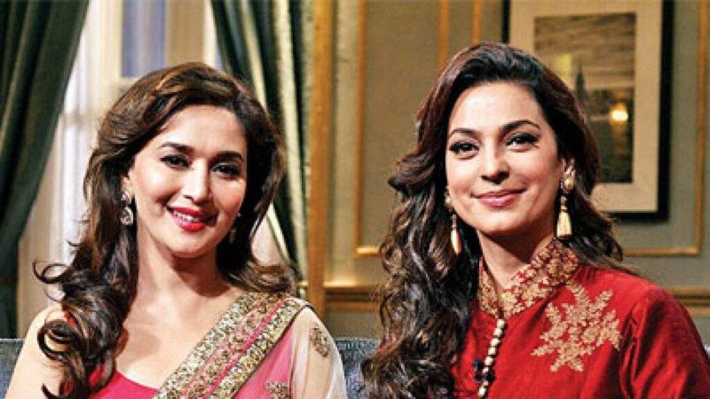 Madhuri Dixit and Juhi Chawla