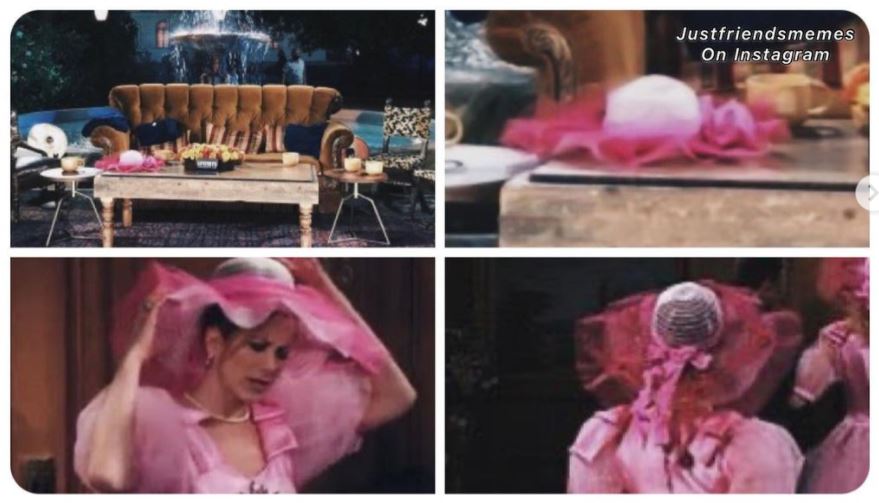 friends reunion leaked image of rachel's pink hat