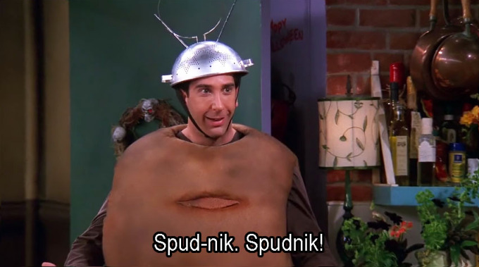 ross geller playing spudnik in friends