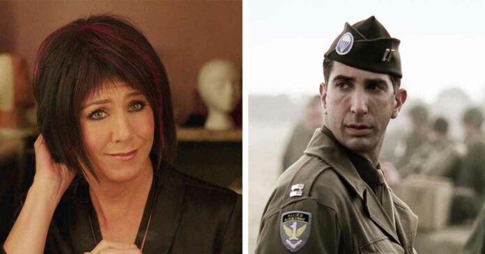 david schwimmer and jennifer aniston working in different movies