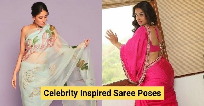 Celebrity inspired saree poses
