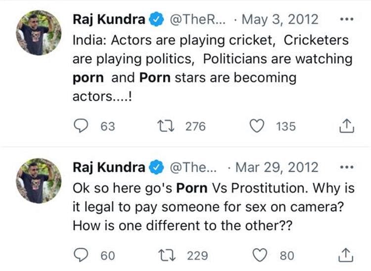 Raj Kundra tweet about porn and prostitution