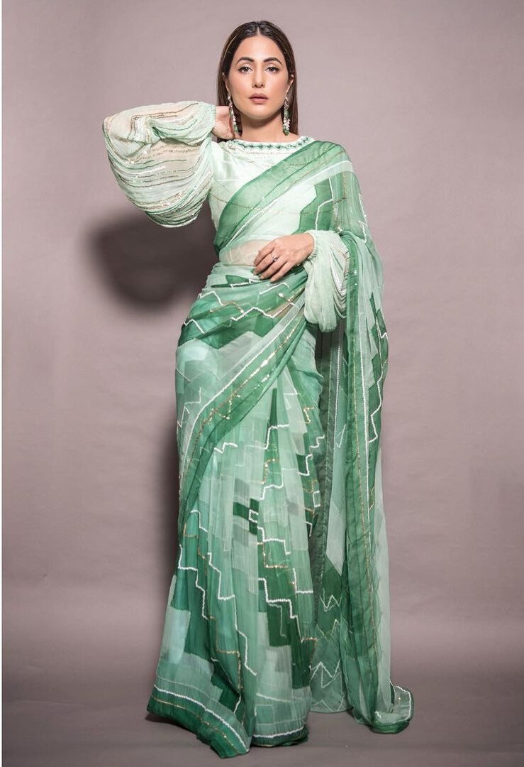 bold and traditional saree pose to try