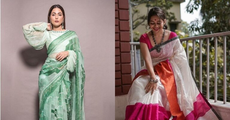 30 Traditional & Modern Saree Poses For Girls At Home For Photoshoot