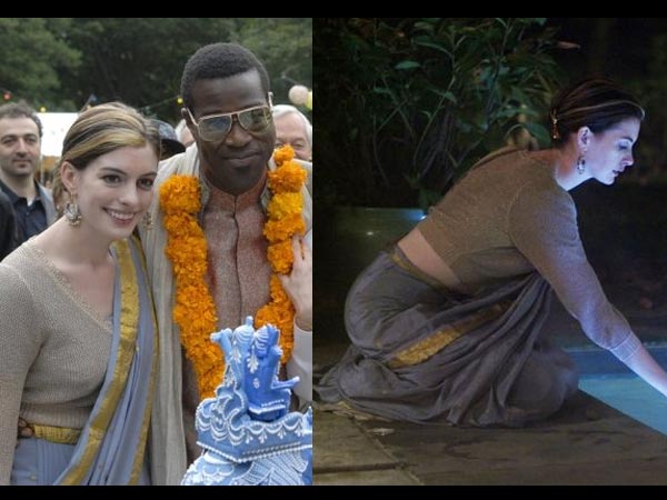 anna hathway saree pose