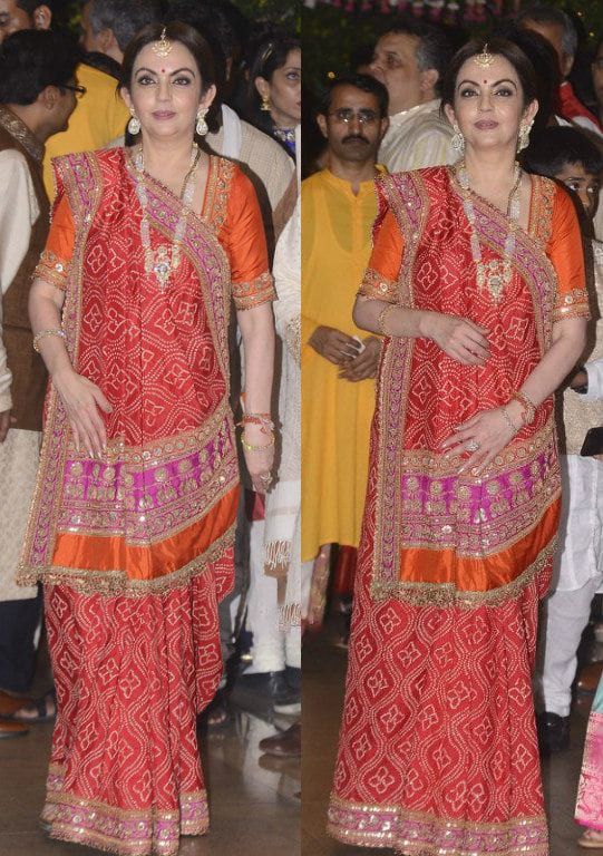 nita ambani saree pose for traditional event