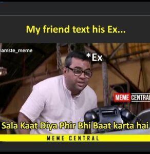 funny meme of texting ex