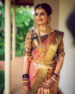 saree poses with face tilted