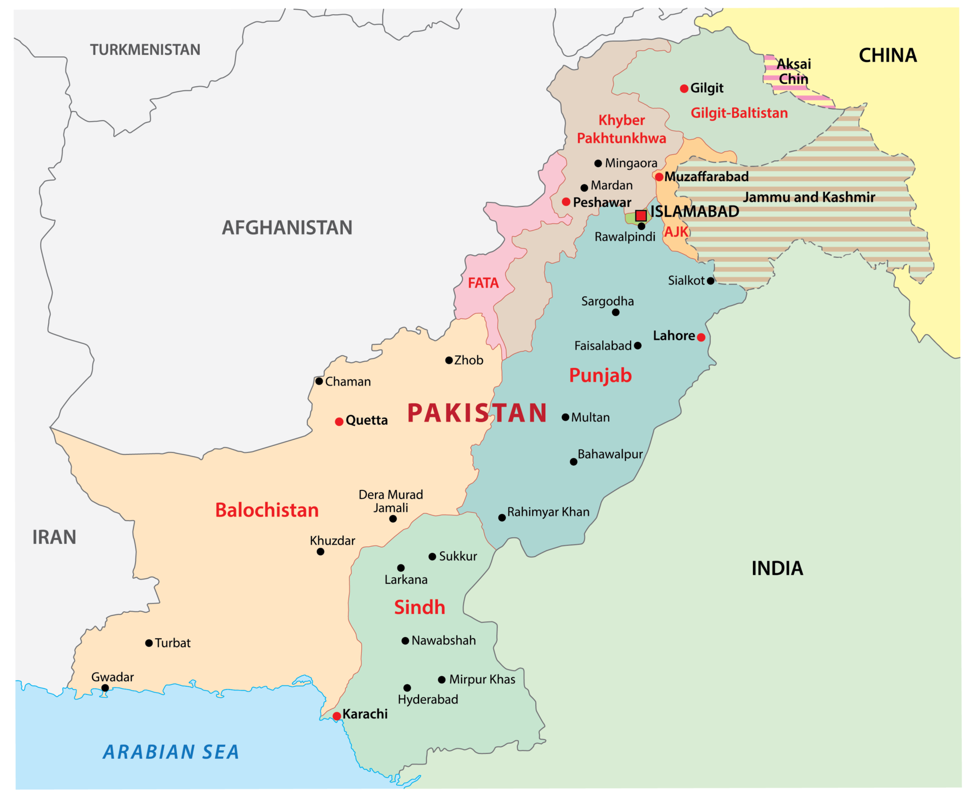 list-of-all-neighboring-countries-of-india-their-capital-shown-on-map