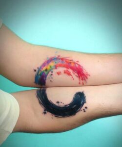 circle of love tattoo for couples
