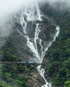 Dudhsagar Waterfall is one of the goa visiting places