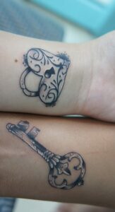 lock and key tattoos ideas for lovers
