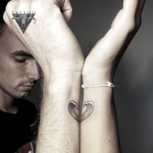 couple tattoos with meaning like a heart or love word