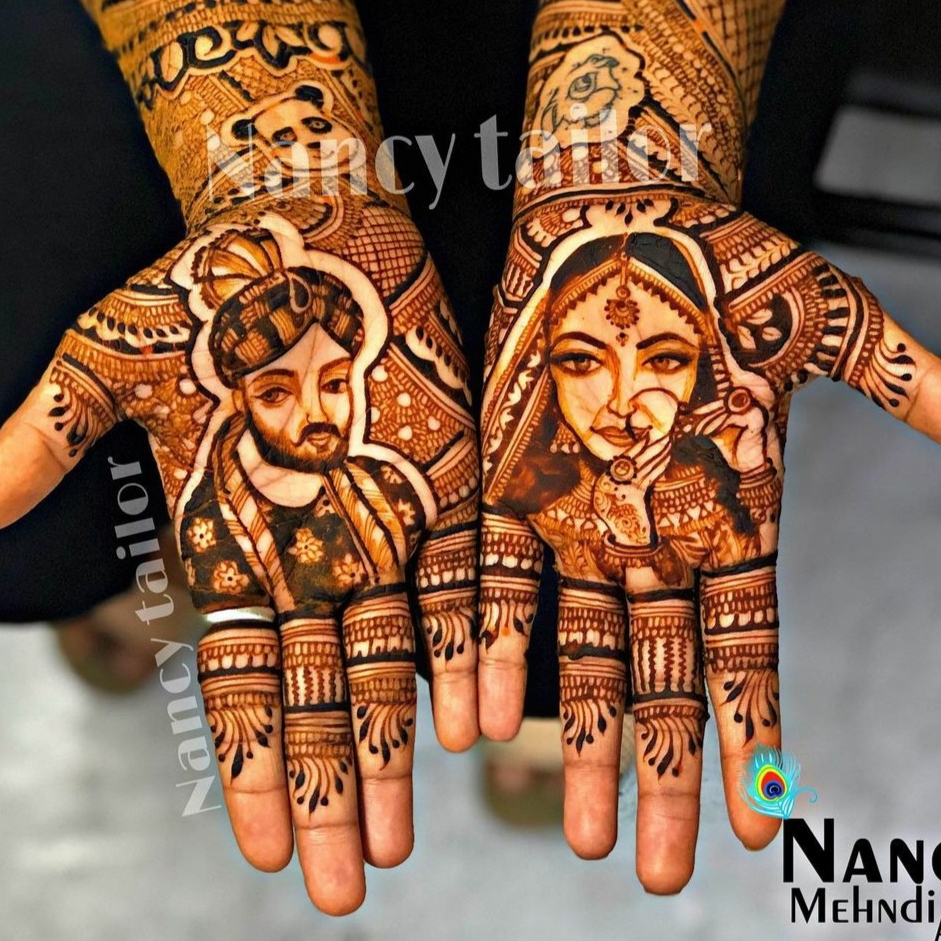 full hand bridal groom mehndi design 