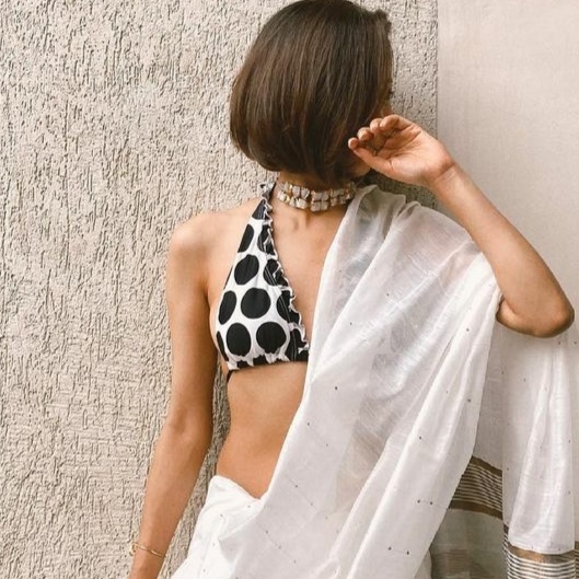 Polka dots Halter Neck Blouse