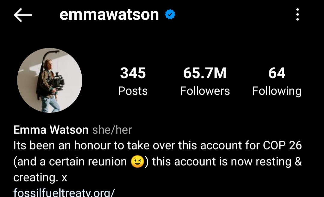 Emma Watson instagram account