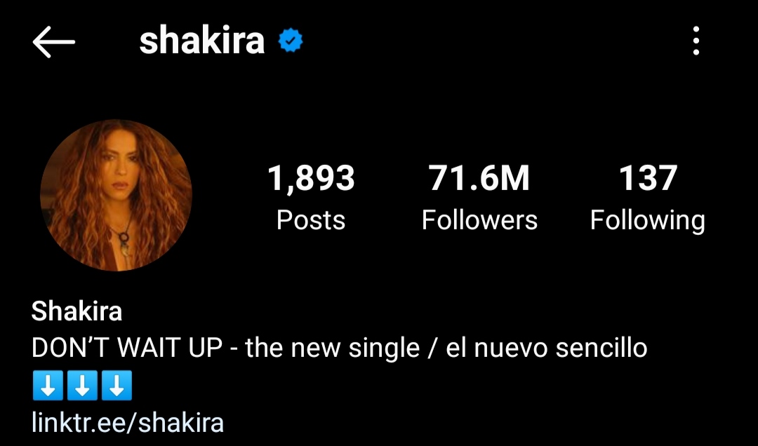 Shakira instagram followers