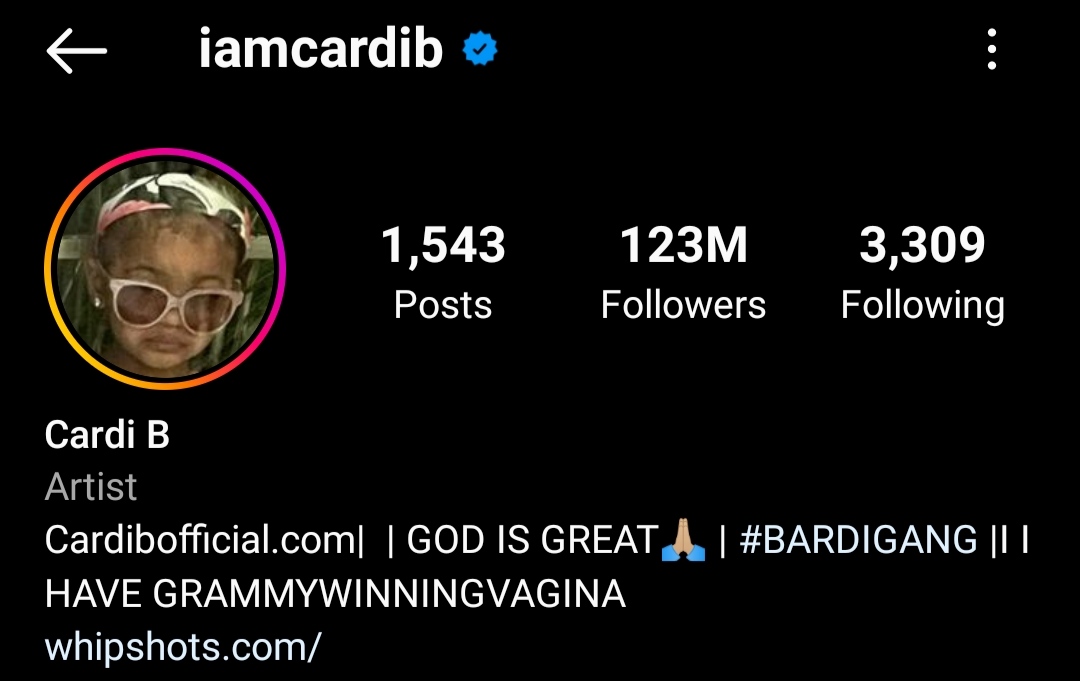 CardiB instagram influencer