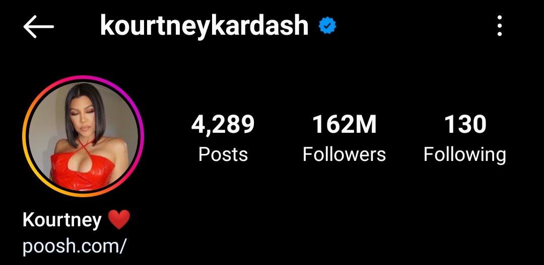 kourtney kardashian followers on instagram