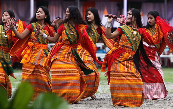 Assamese traditional dress of The Bodo Tribe