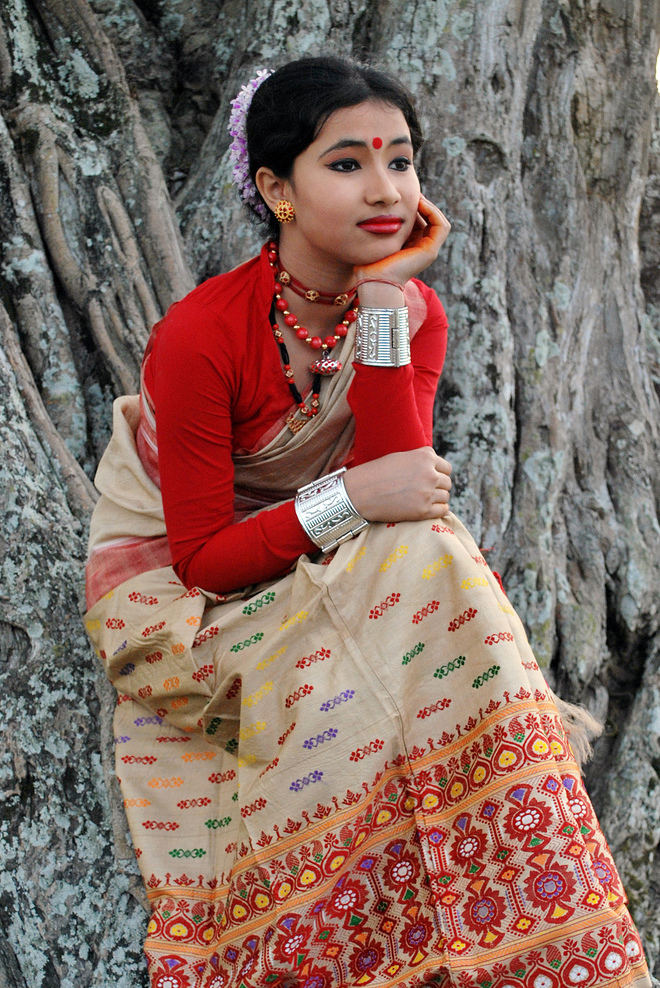 Blouse worn by Assamese woman