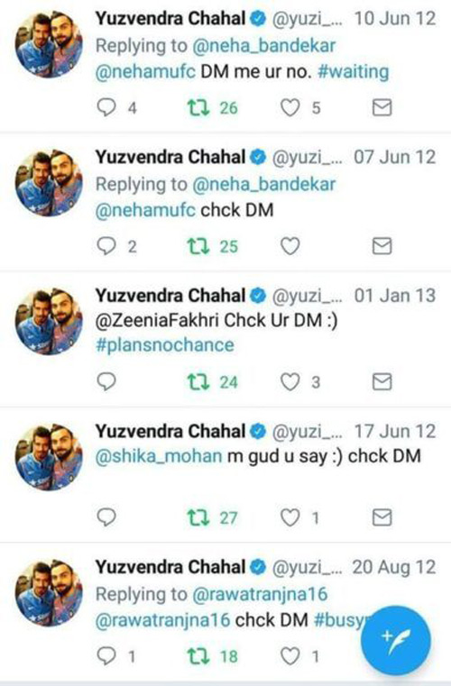 Yuzvendra Chahal tweets