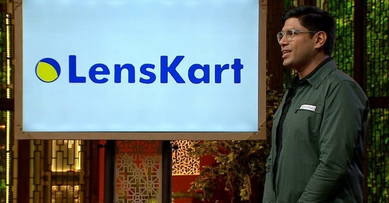 Peyush Bansal in Shark Tank pitching for Lenskart