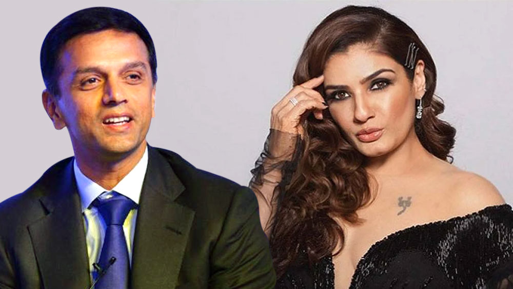 Rahul Dravid and Raveena Tandon