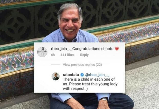 Ratan Tata commented on his post defending the girl