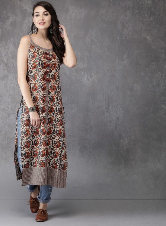 Spaghetti Neckline design for kurti