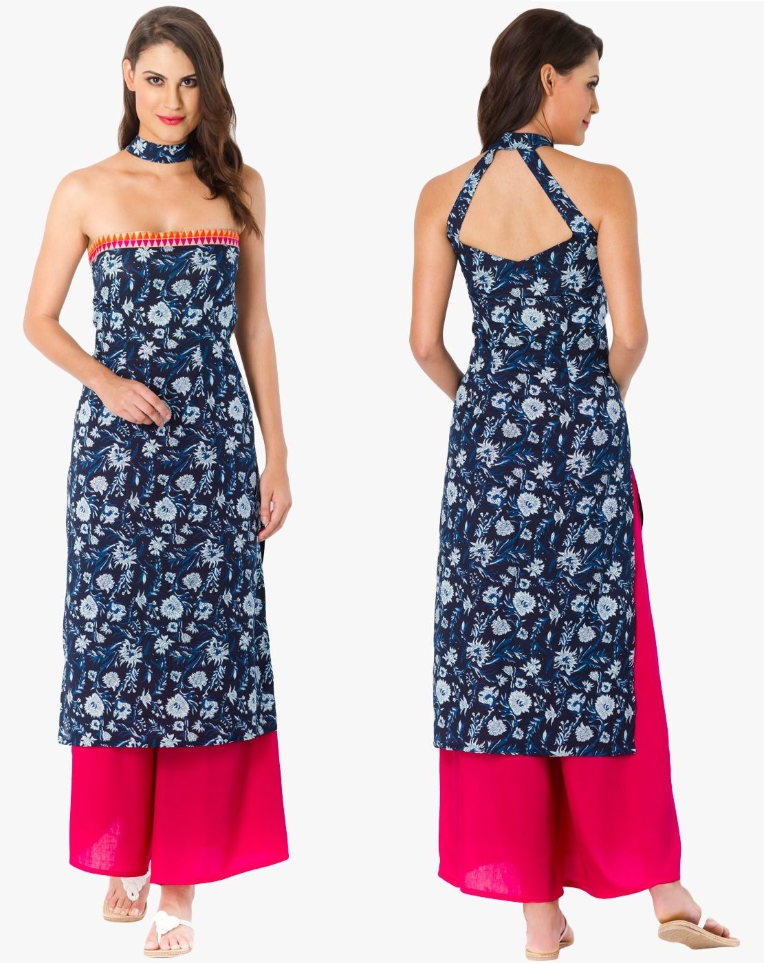 Strapless Neckline design for kurti