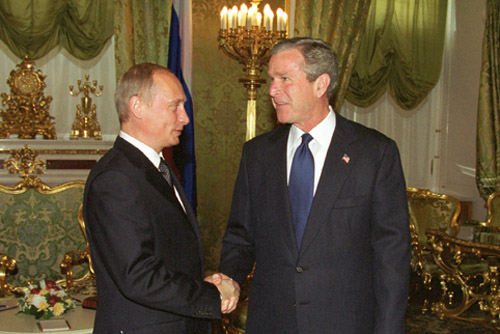 Putin with George W Bush