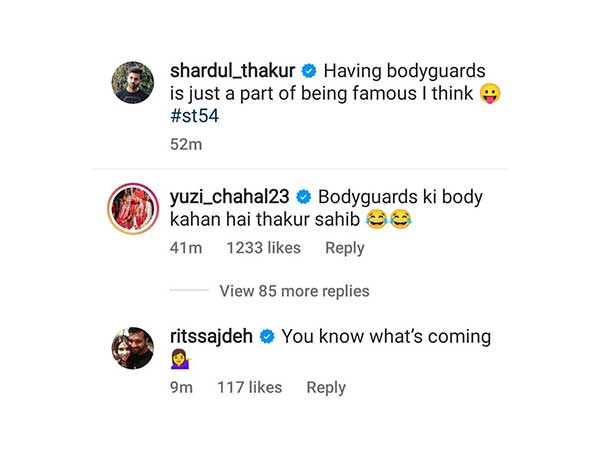 Chahal and Ritikas comments on Thakur post