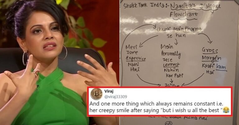 Guy Comes Up With A Dialogue Flowchart For Shark Tank India’s Namita Thapar & It’s Spot On