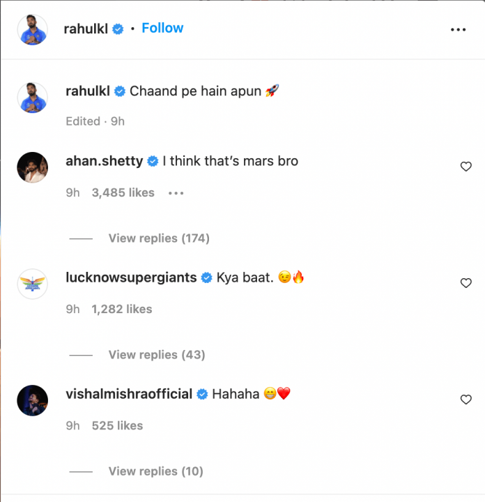 KL Rahul Instagram post